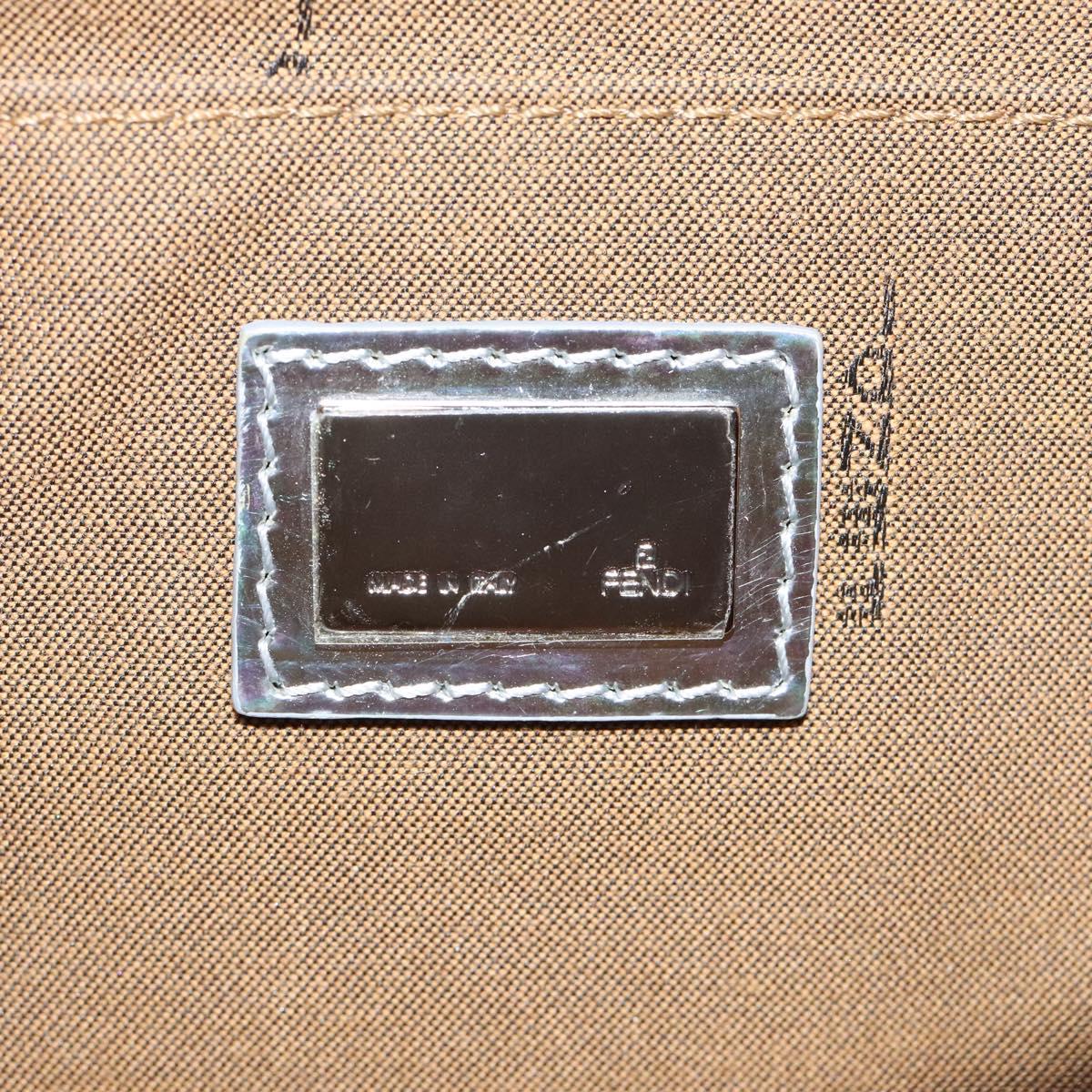 FENDI Zucca Canvas Shoulder Bag Black Brown Auth 118071