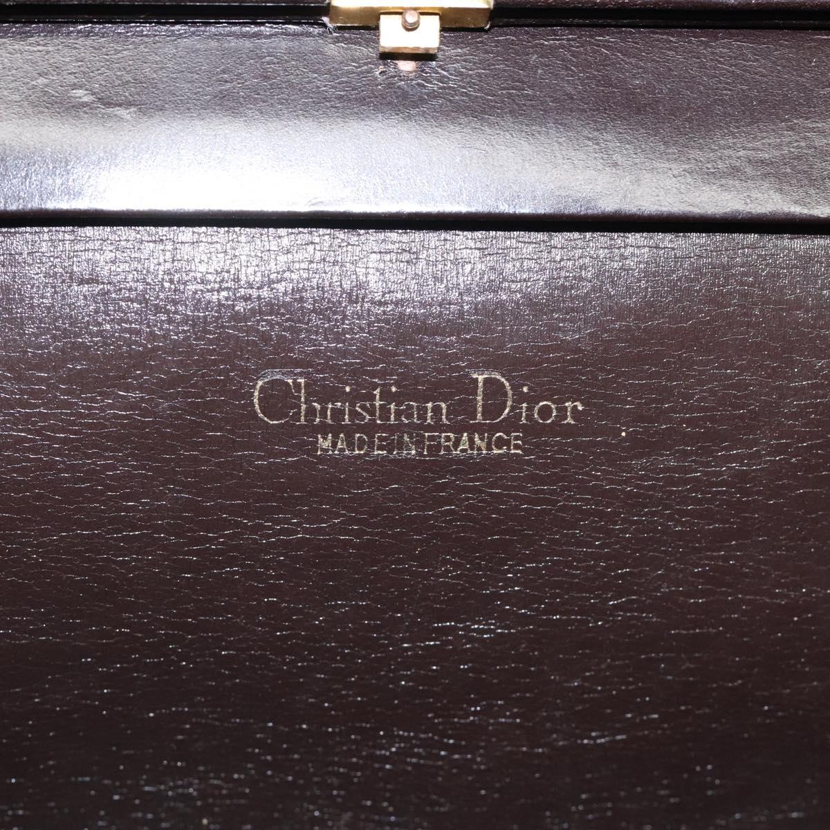 Christian Dior Trotter Canvas Shoulder Bag Brown Gold Auth 118076