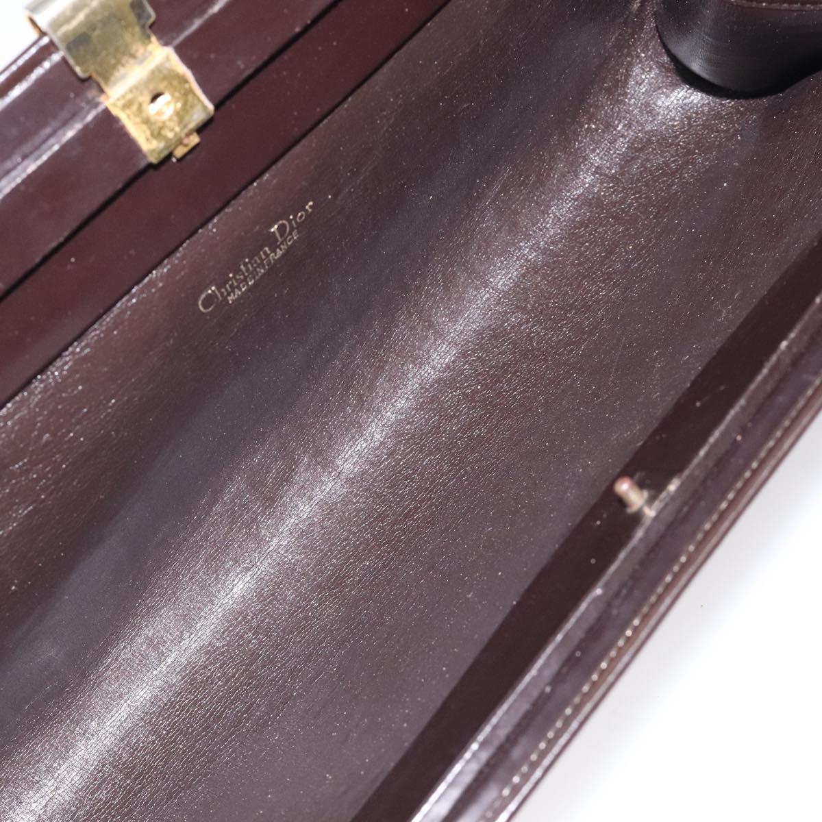 Christian Dior Trotter Canvas Shoulder Bag Brown Gold Auth 118076