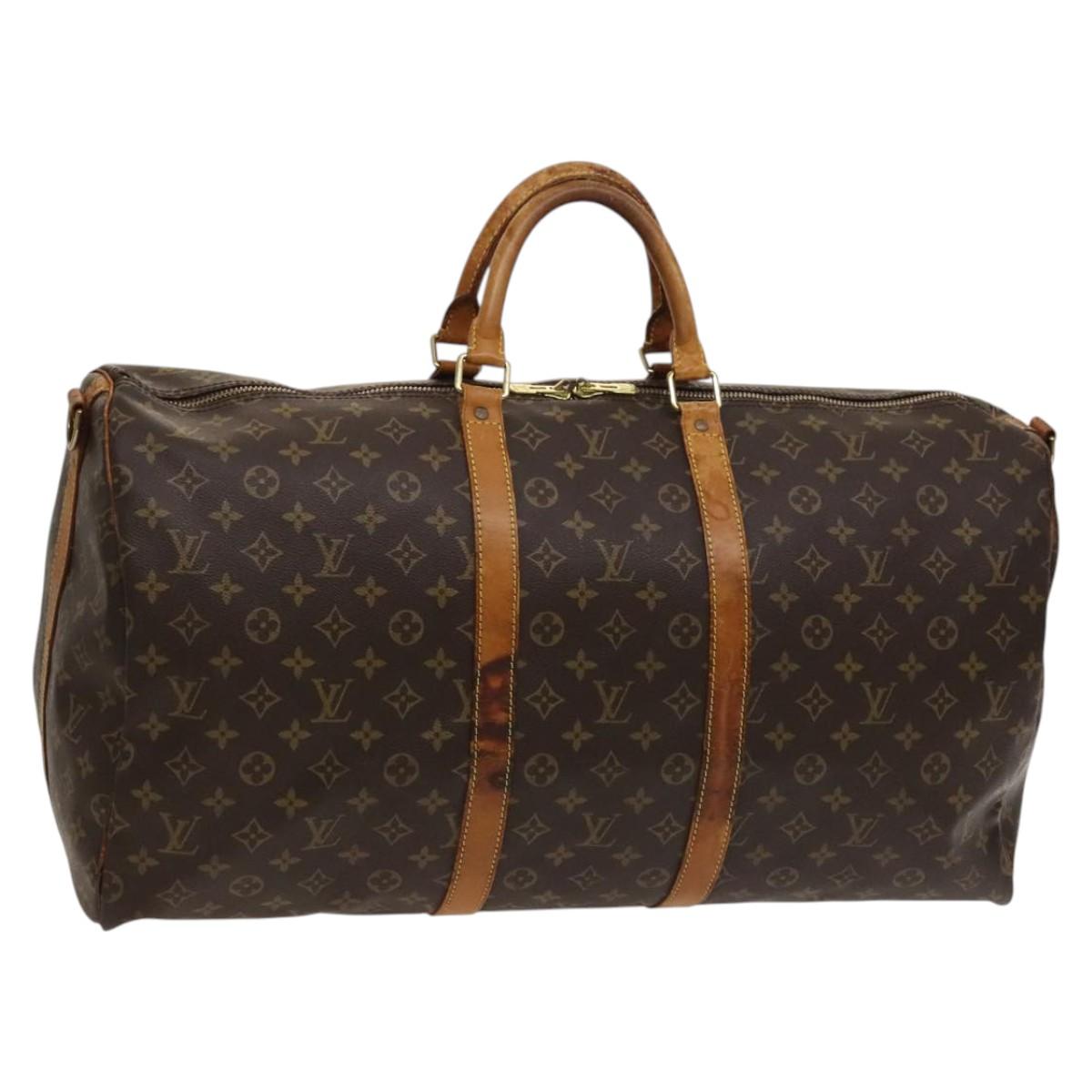 LOUIS VUITTON Monogram Keepall Bandouliere 55 Boston Bag M41414 LV Auth 118094