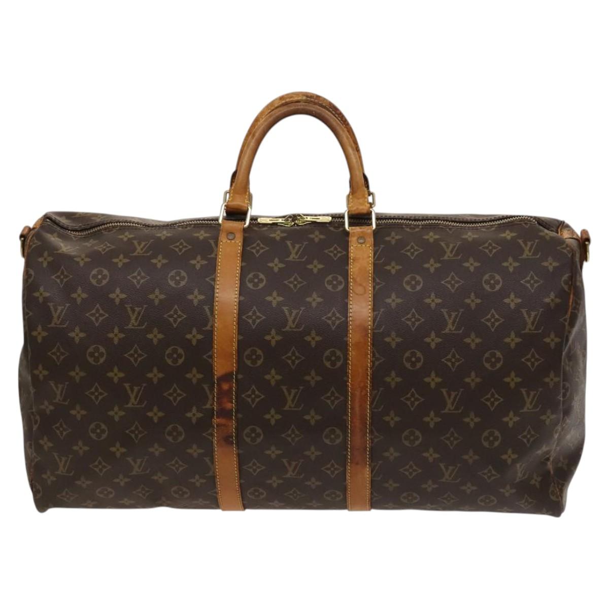 LOUIS VUITTON Monogram Keepall Bandouliere 55 Boston Bag M41414 LV Auth 118094