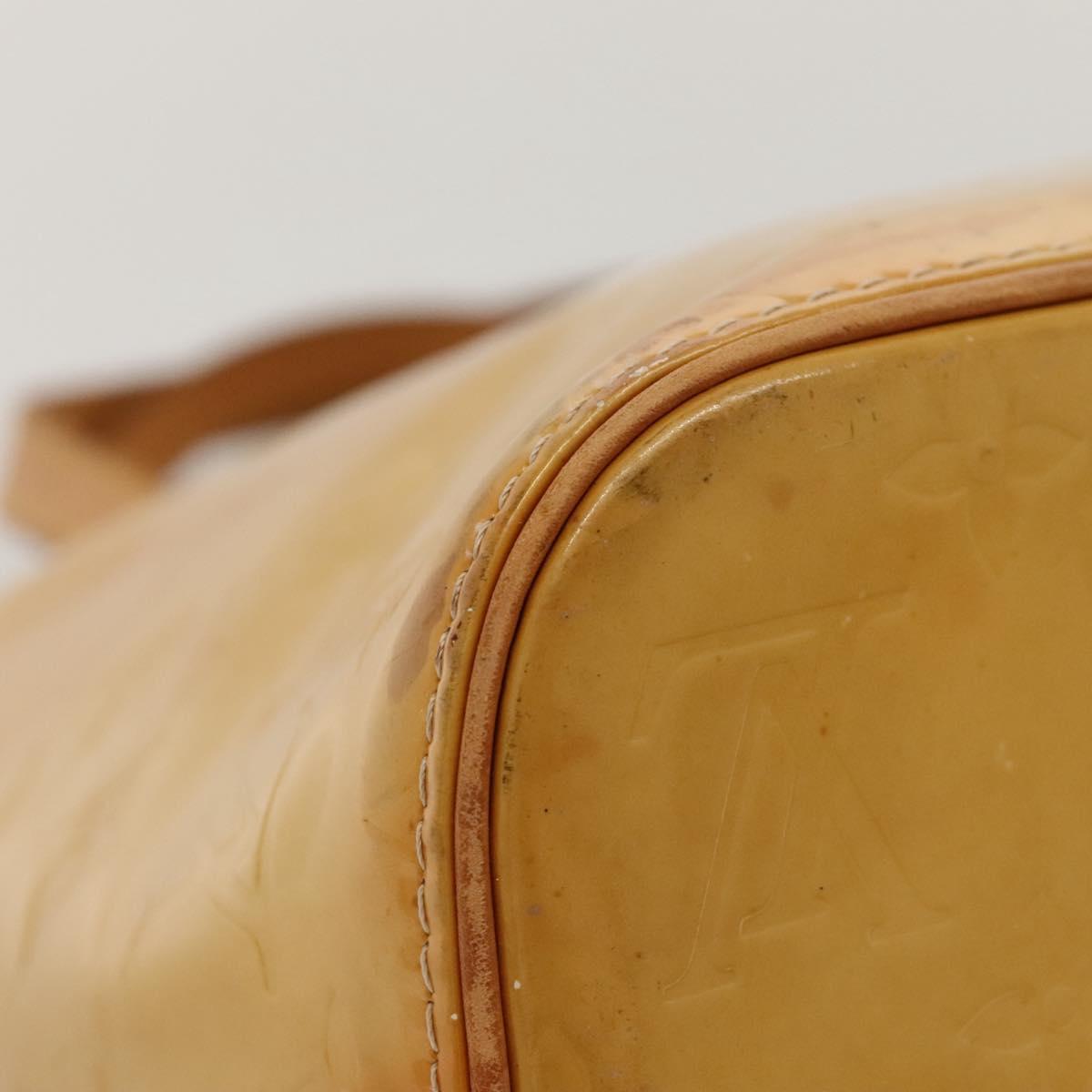 LOUIS VUITTON Monogram Vernis Houston Hand Bag Beige M91004 LV Auth 118102