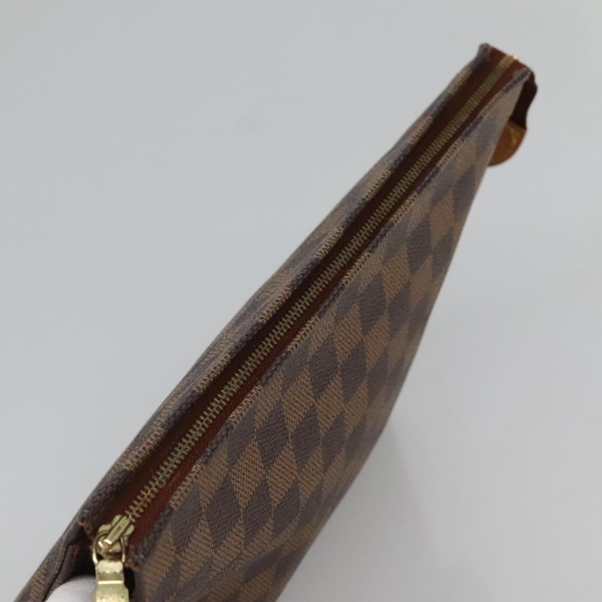 LOUIS VUITTON Damier Ebene Poche Toilette 26 Pouch N47543 LV Auth 118103