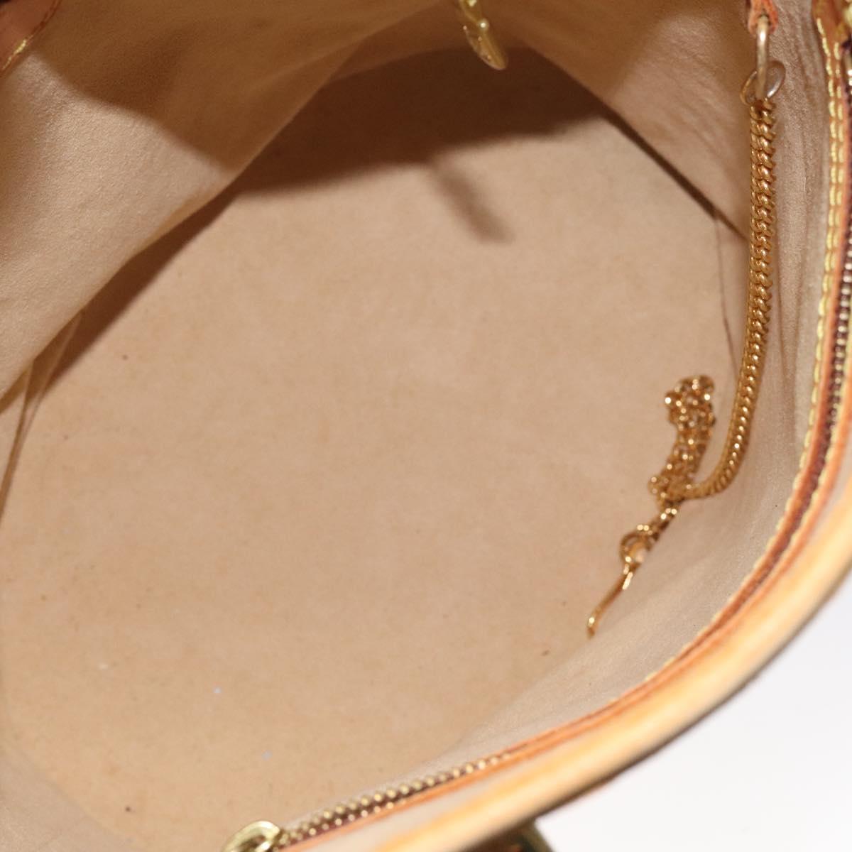 LOUIS VUITTON Nomad leather Bucket PM Shoulder Bag Beige M85001 LV Auth 118104