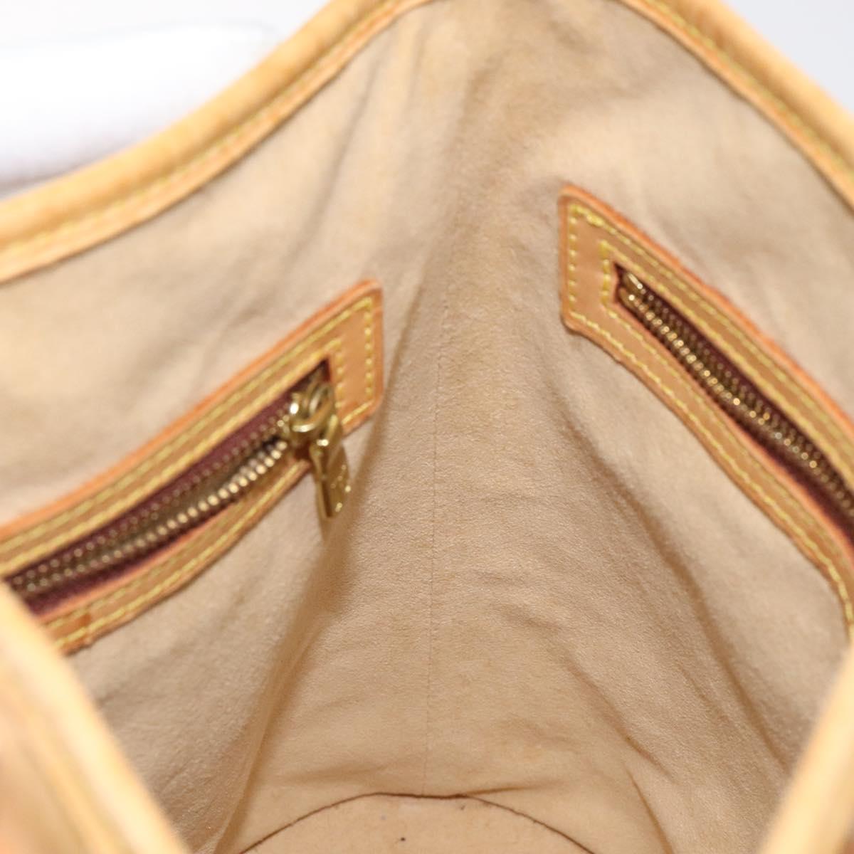 LOUIS VUITTON Nomad leather Bucket PM Shoulder Bag Beige M85001 LV Auth 118104