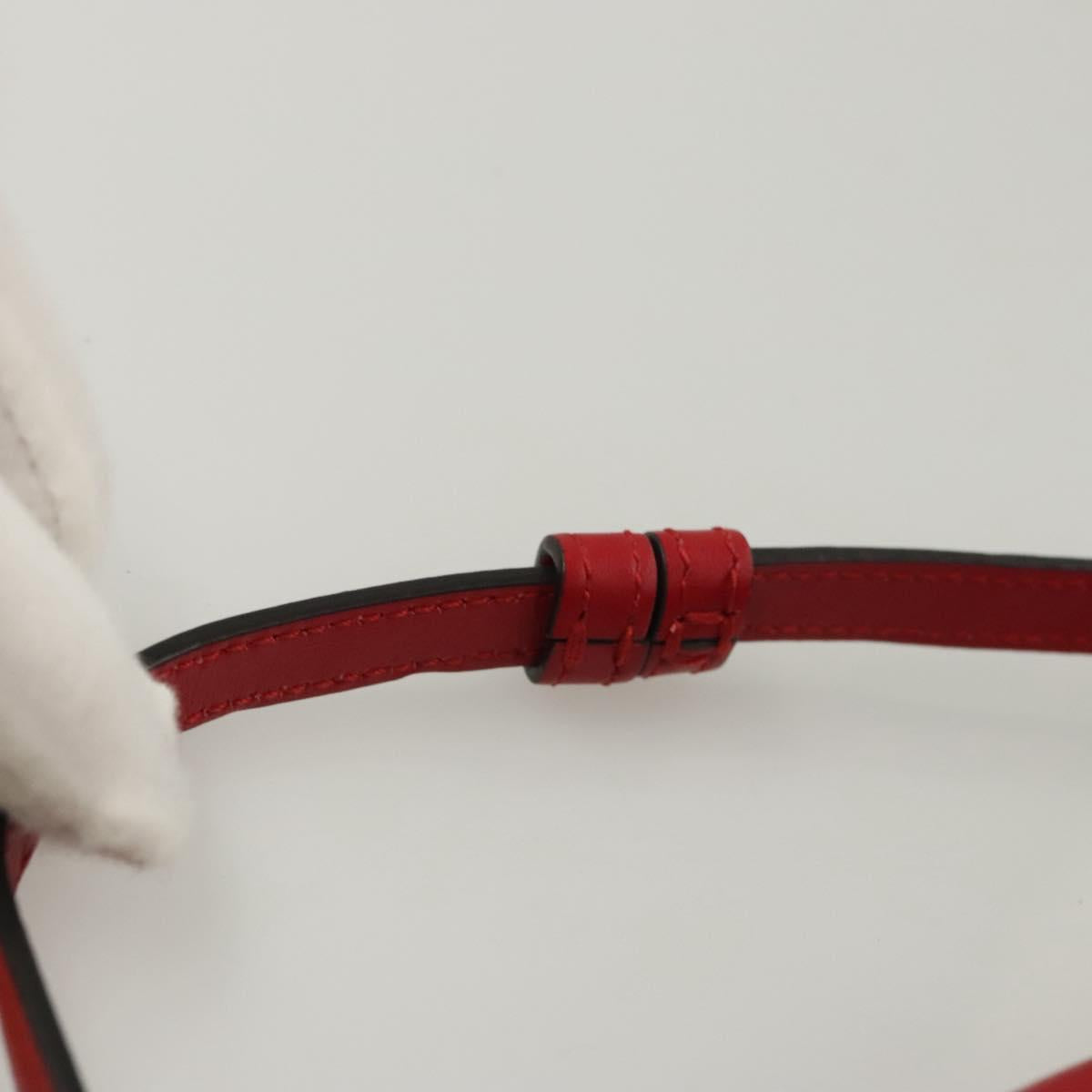 GUCCI Chain Shoulder Bag Leather Red Gold 572375 Auth 118122