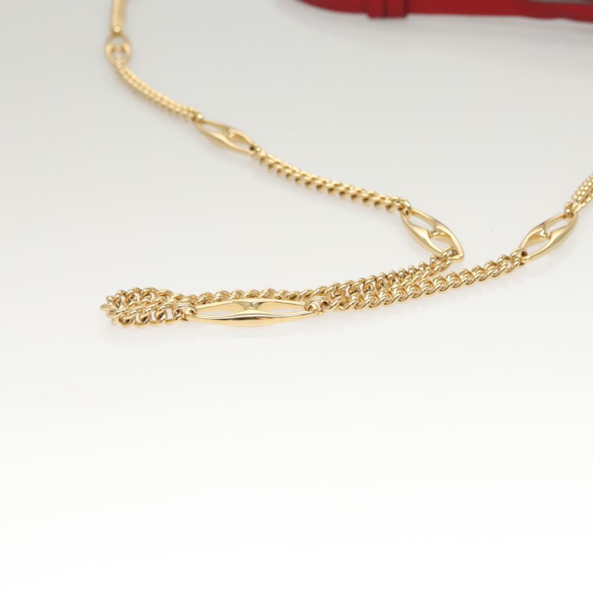 GUCCI Chain Shoulder Bag Leather Red Gold 572375 Auth 118122