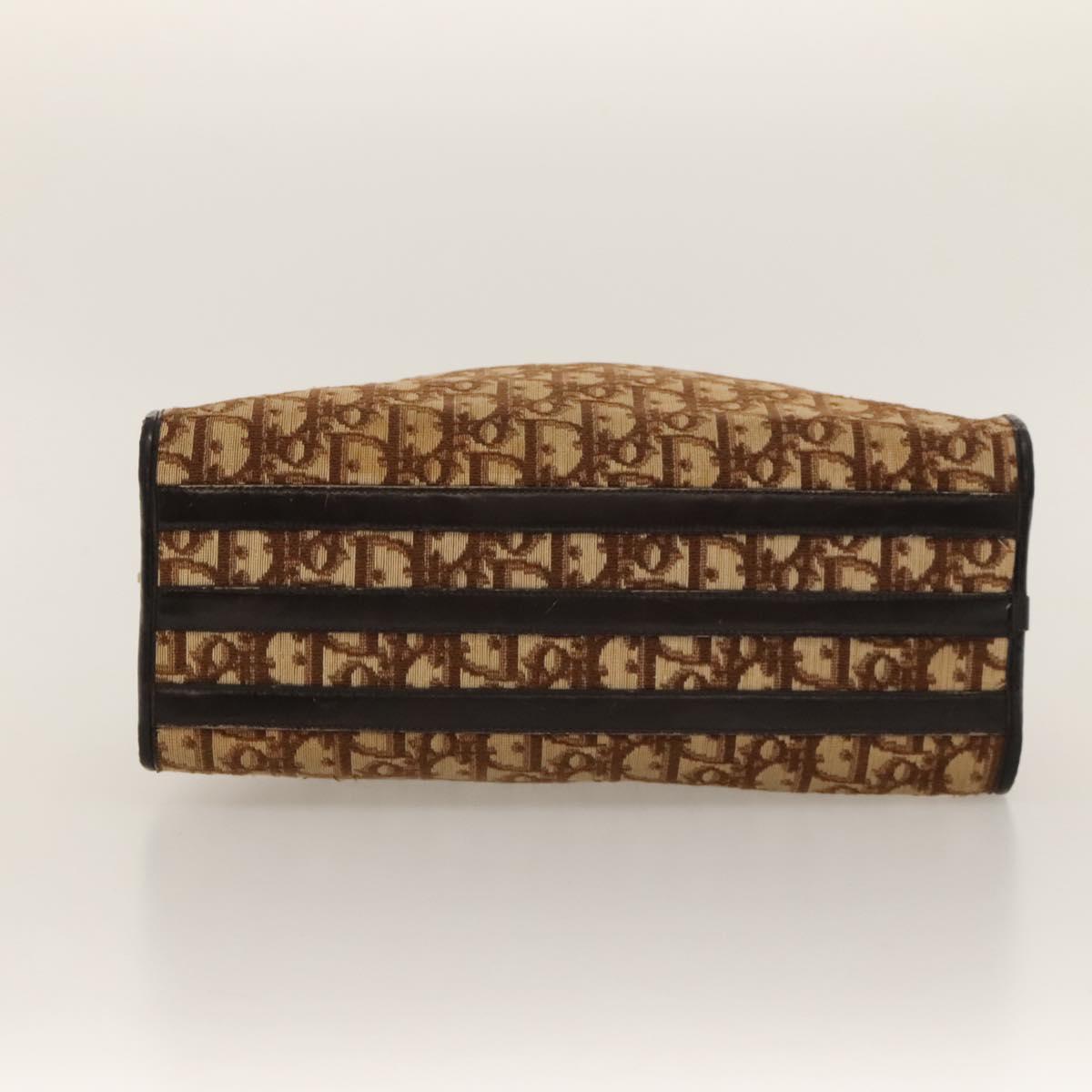 Christian Dior Trotter Canvas Hand Bag Brown Auth 118124