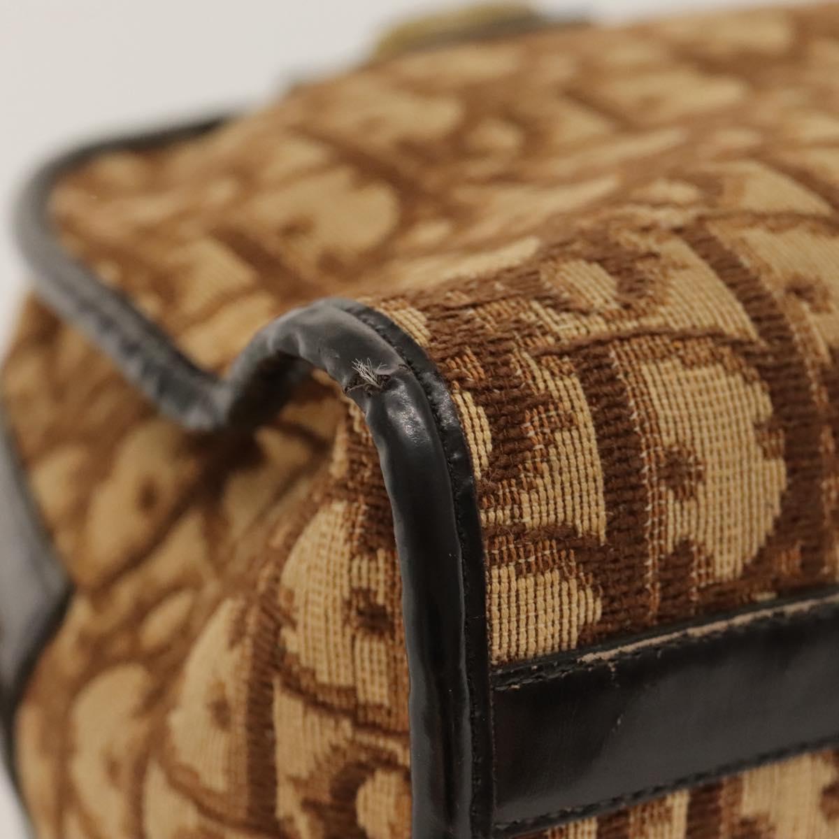 Christian Dior Trotter Canvas Hand Bag Brown Auth 118124