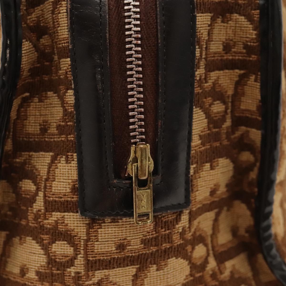 Christian Dior Trotter Canvas Hand Bag Brown Auth 118124