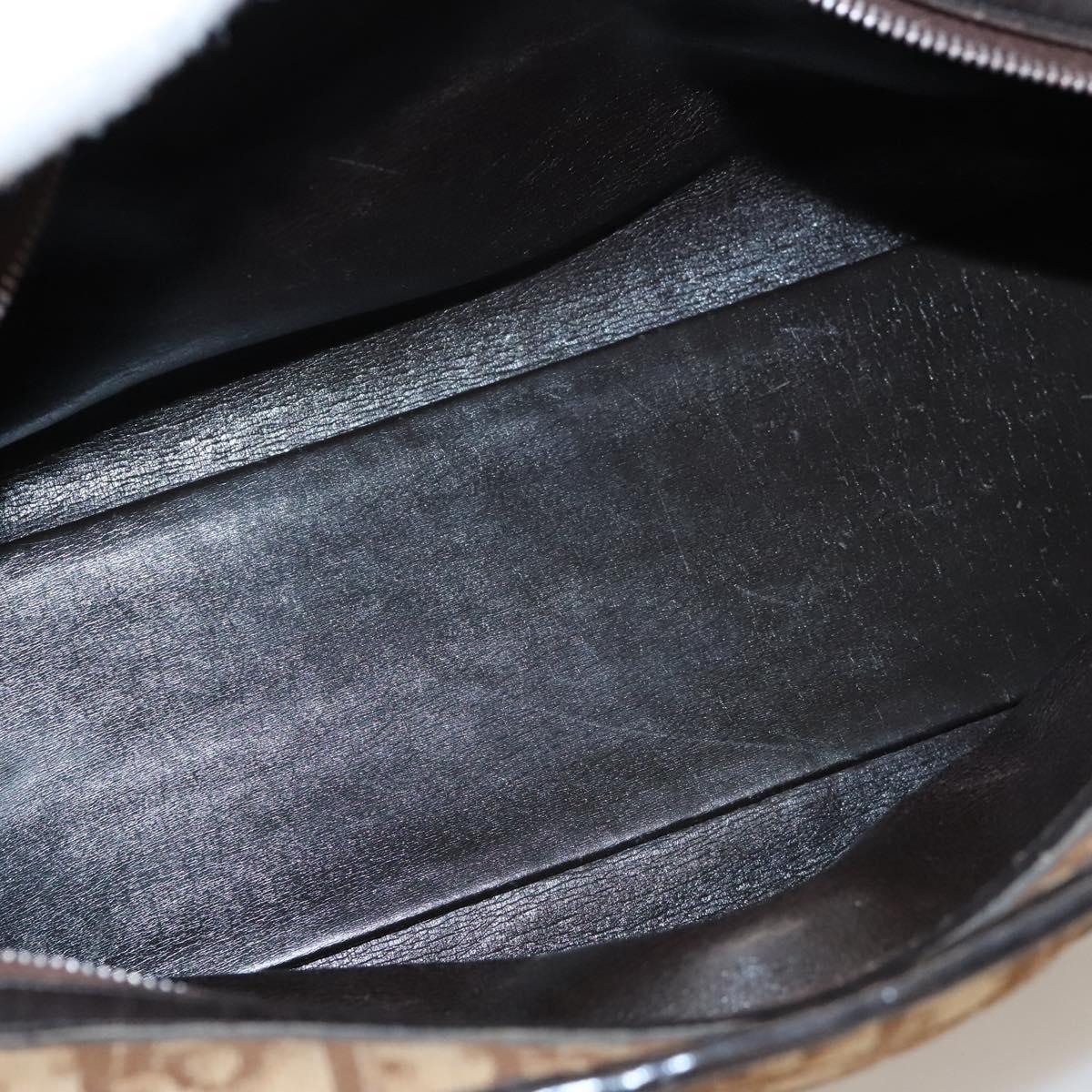 Christian Dior Trotter Canvas Hand Bag Brown Auth 118124