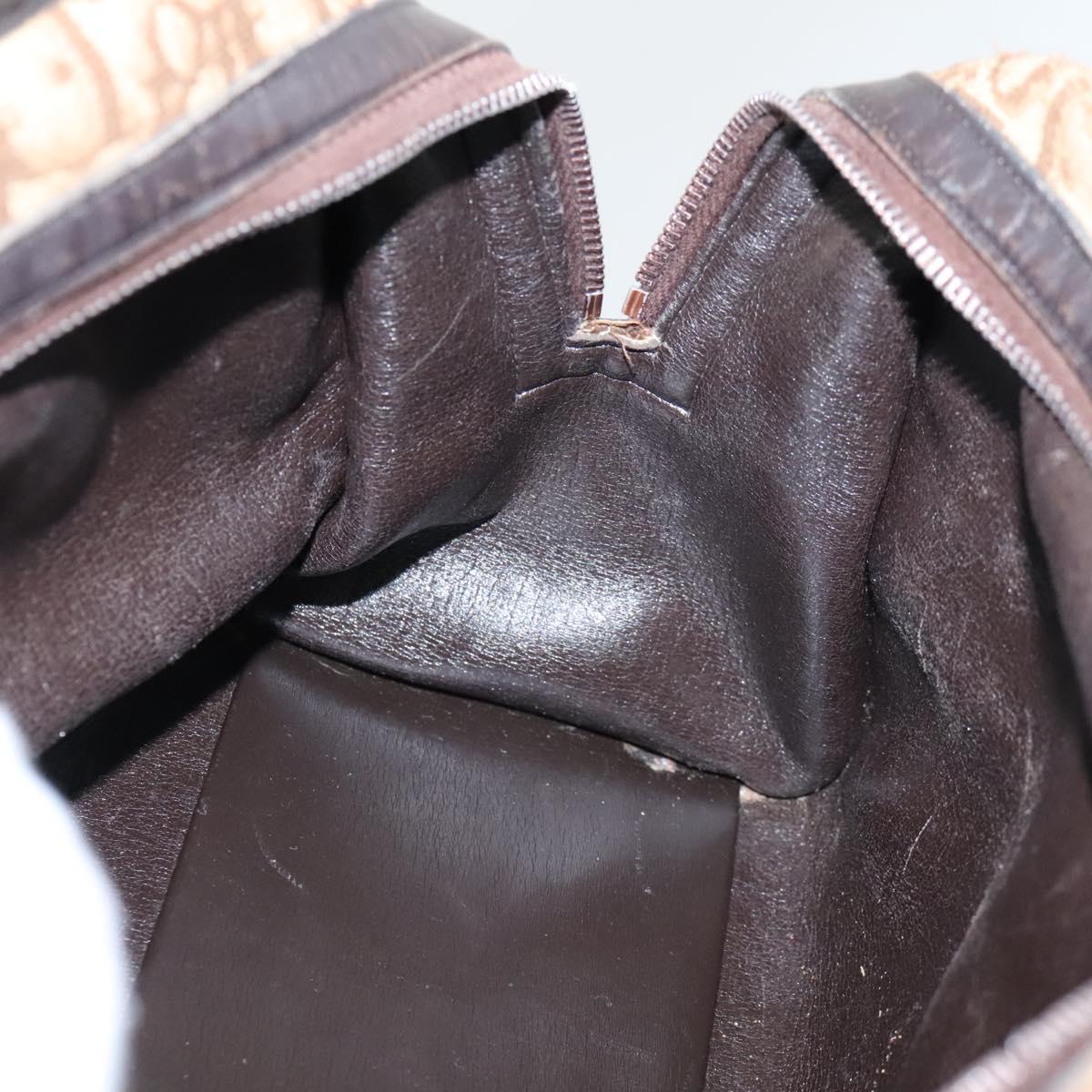 Christian Dior Trotter Canvas Hand Bag Brown Auth 118124