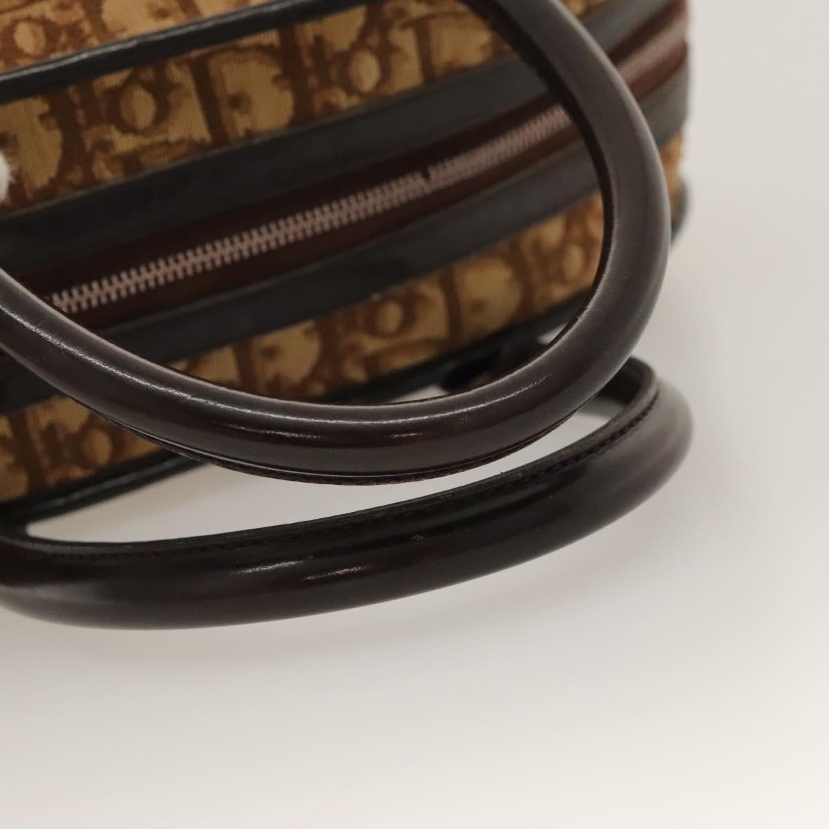 Christian Dior Trotter Canvas Hand Bag Brown Auth 118124