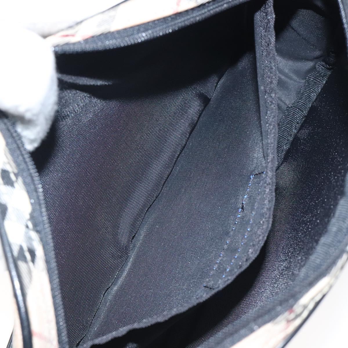 BURBERRY Nova Check Blue Label Accessory Pouch Nylon Beige Auth 118129