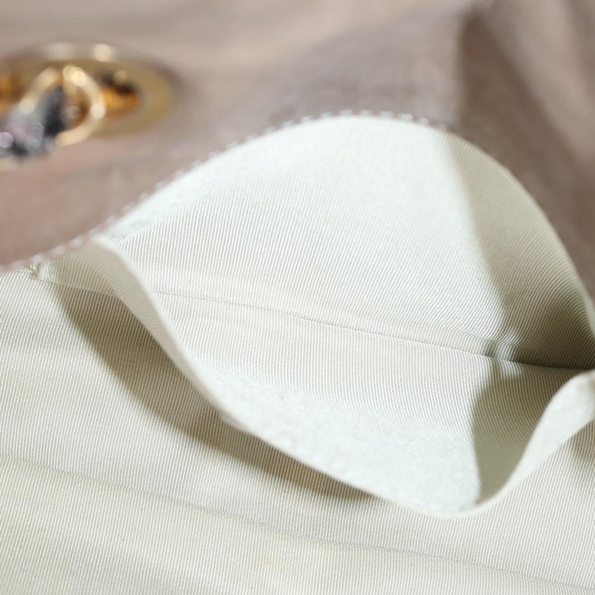 CHANEL Matelasse Chain Shoulder Bag Coated Canvas Beige CC Auth 118136A