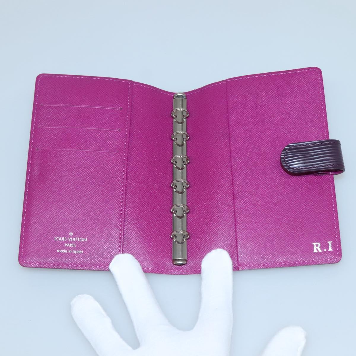 LOUIS VUITTON Epi Agenda PM Day Planner Cover Cassis F2096K LV Auth 118144