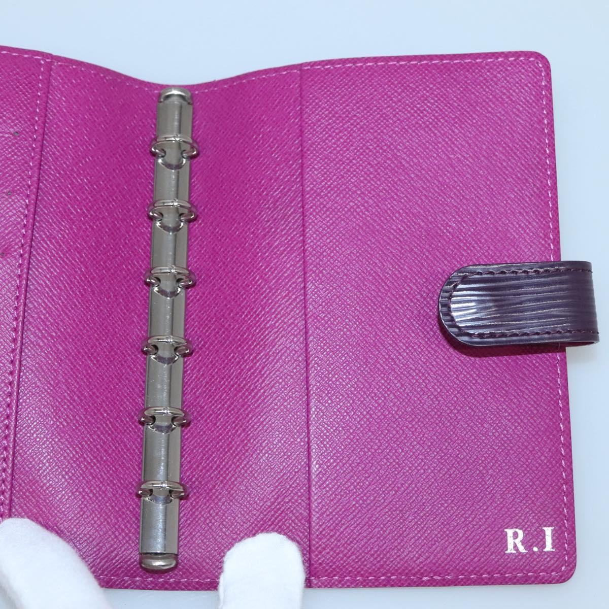 LOUIS VUITTON Epi Agenda PM Day Planner Cover Cassis F2096K LV Auth 118144