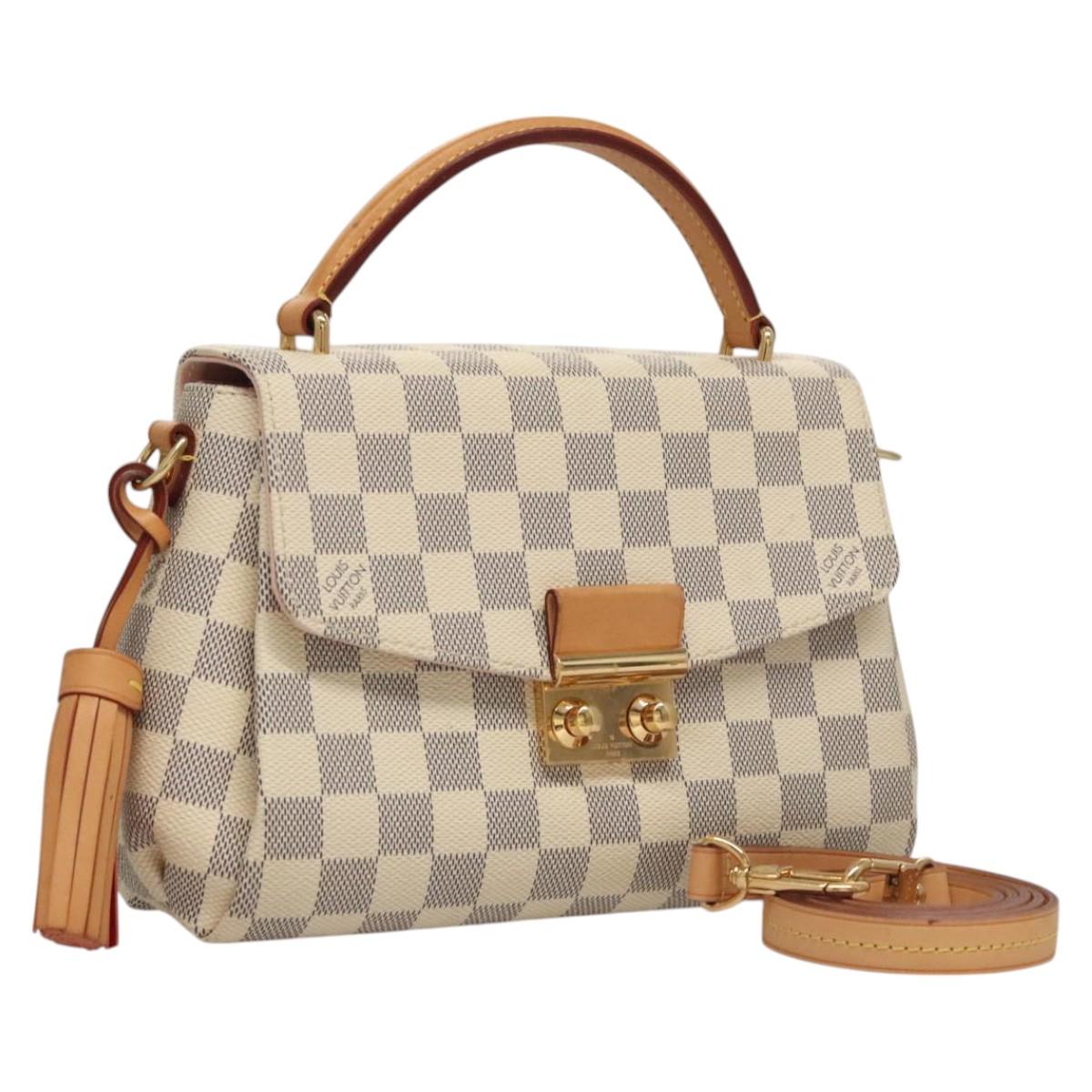 LOUIS VUITTON Damier Azur Croisette Hand Bag 2way N41581 LV Auth 118150