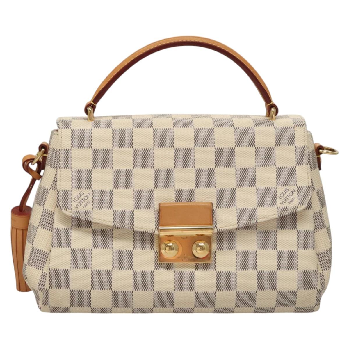 LOUIS VUITTON Damier Azur Croisette Hand Bag 2way N41581 LV Auth 118150