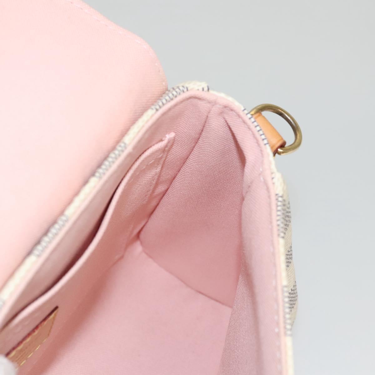 LOUIS VUITTON Damier Azur Croisette Hand Bag 2way N41581 LV Auth 118150