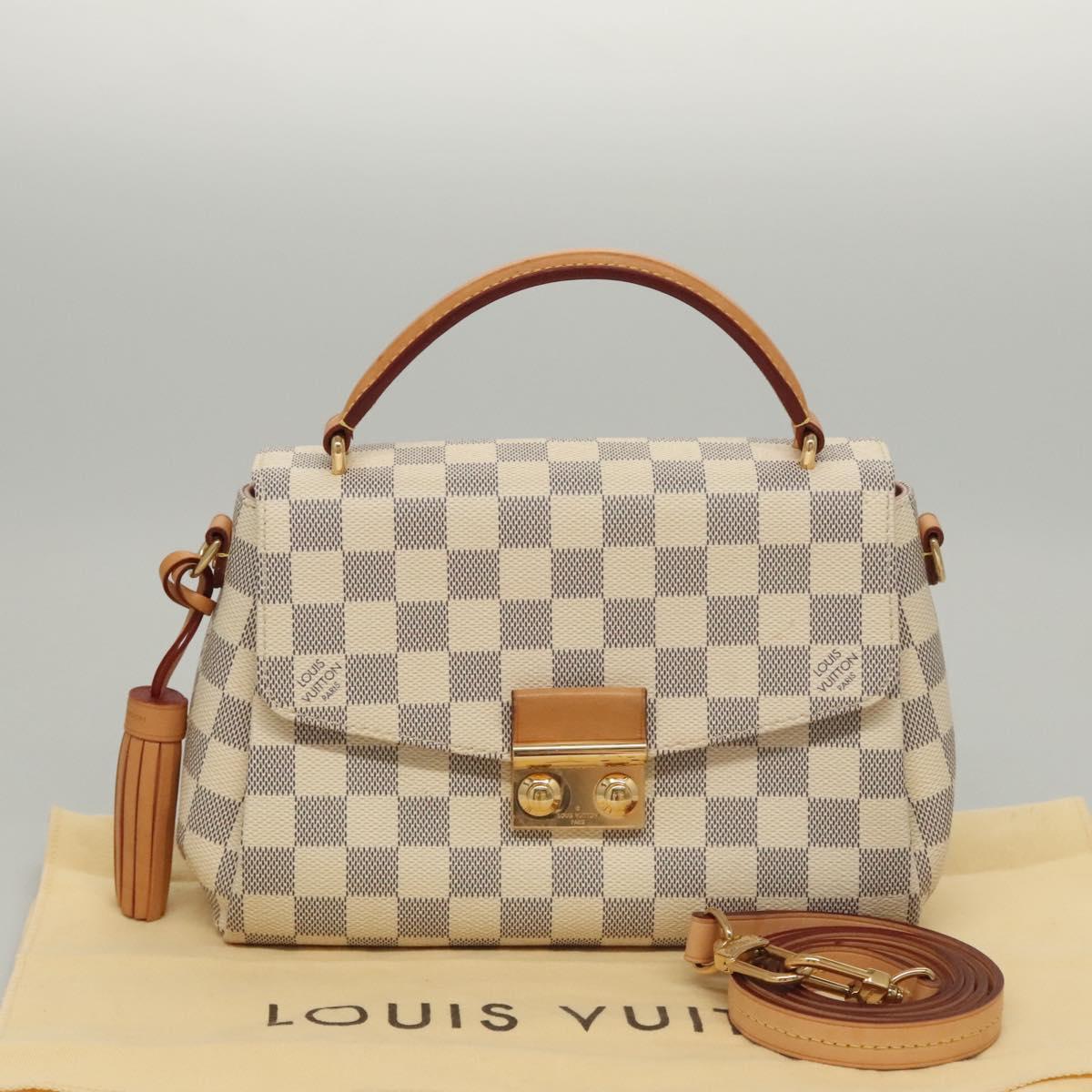 LOUIS VUITTON Damier Azur Croisette Hand Bag 2way N41581 LV Auth 118150