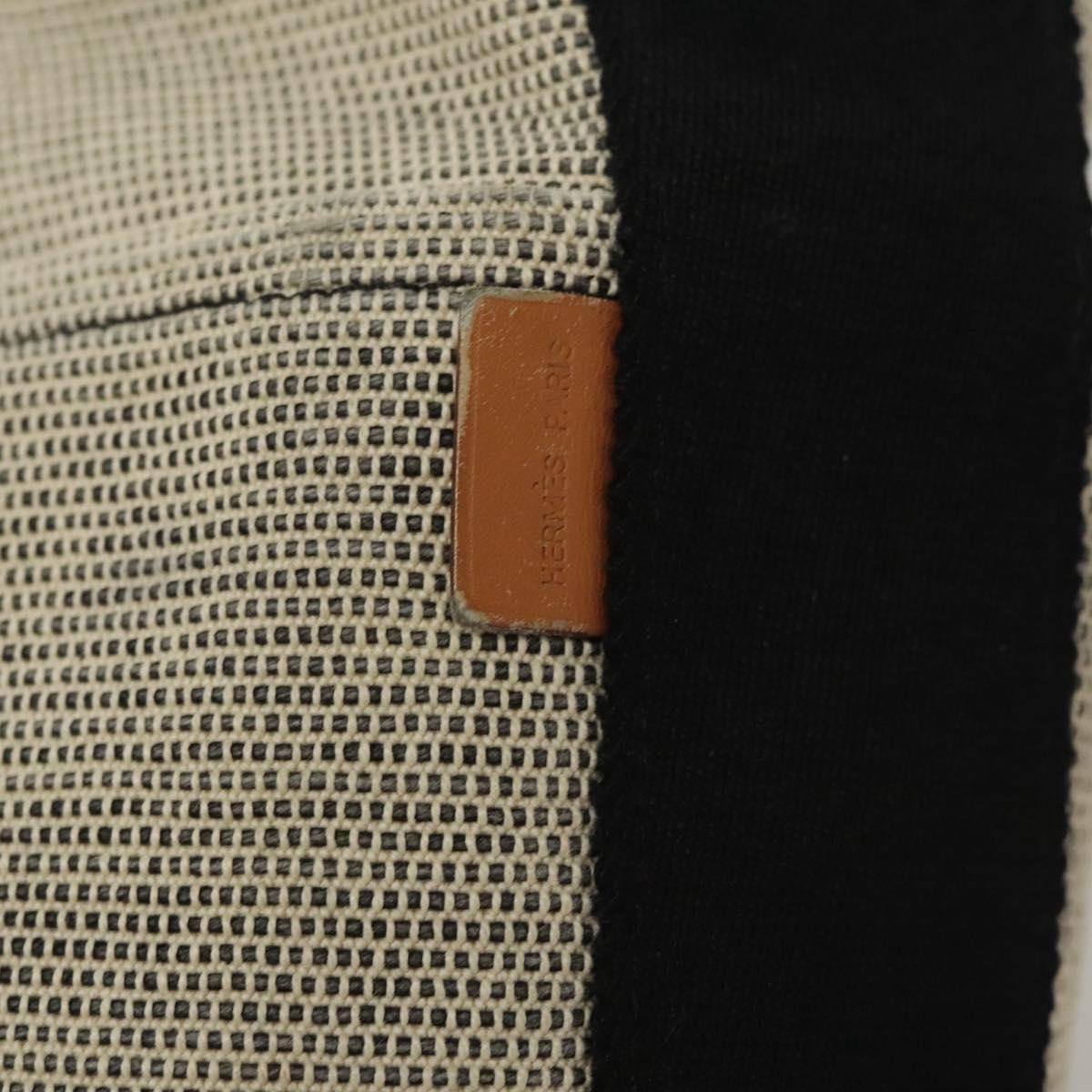 HERMES Sakso Hand Bag Canvas Gray Auth 118151