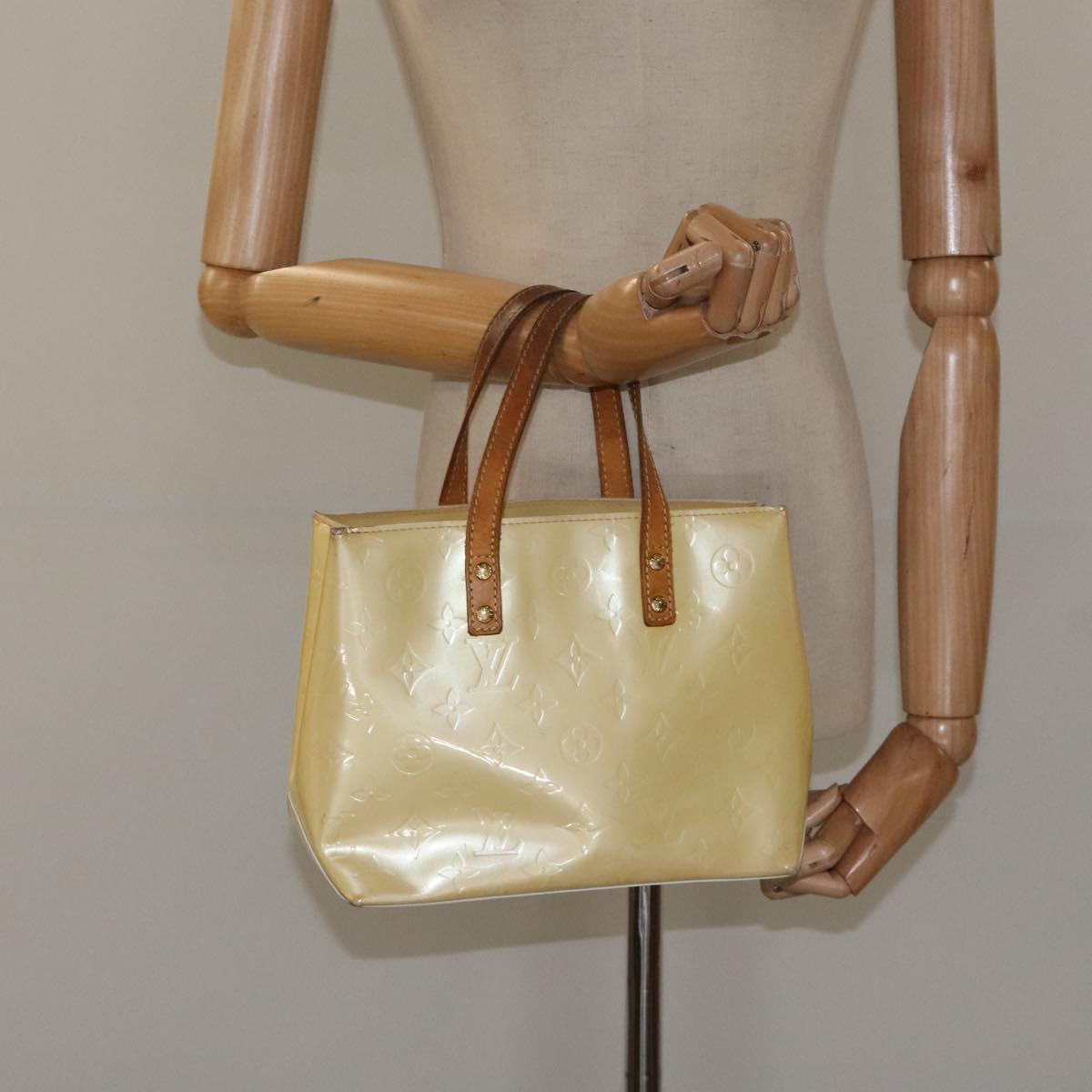 LOUIS VUITTON Monogram Vernis Reade PM Hand Bag Perle M91336 LV Auth 118175