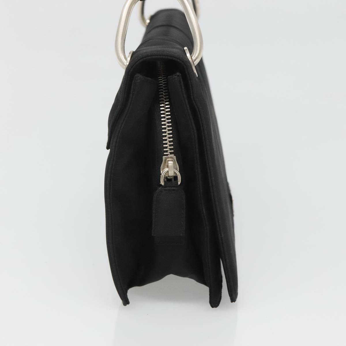 PRADA Shoulder Bag Nylon Black Silver Auth 118177