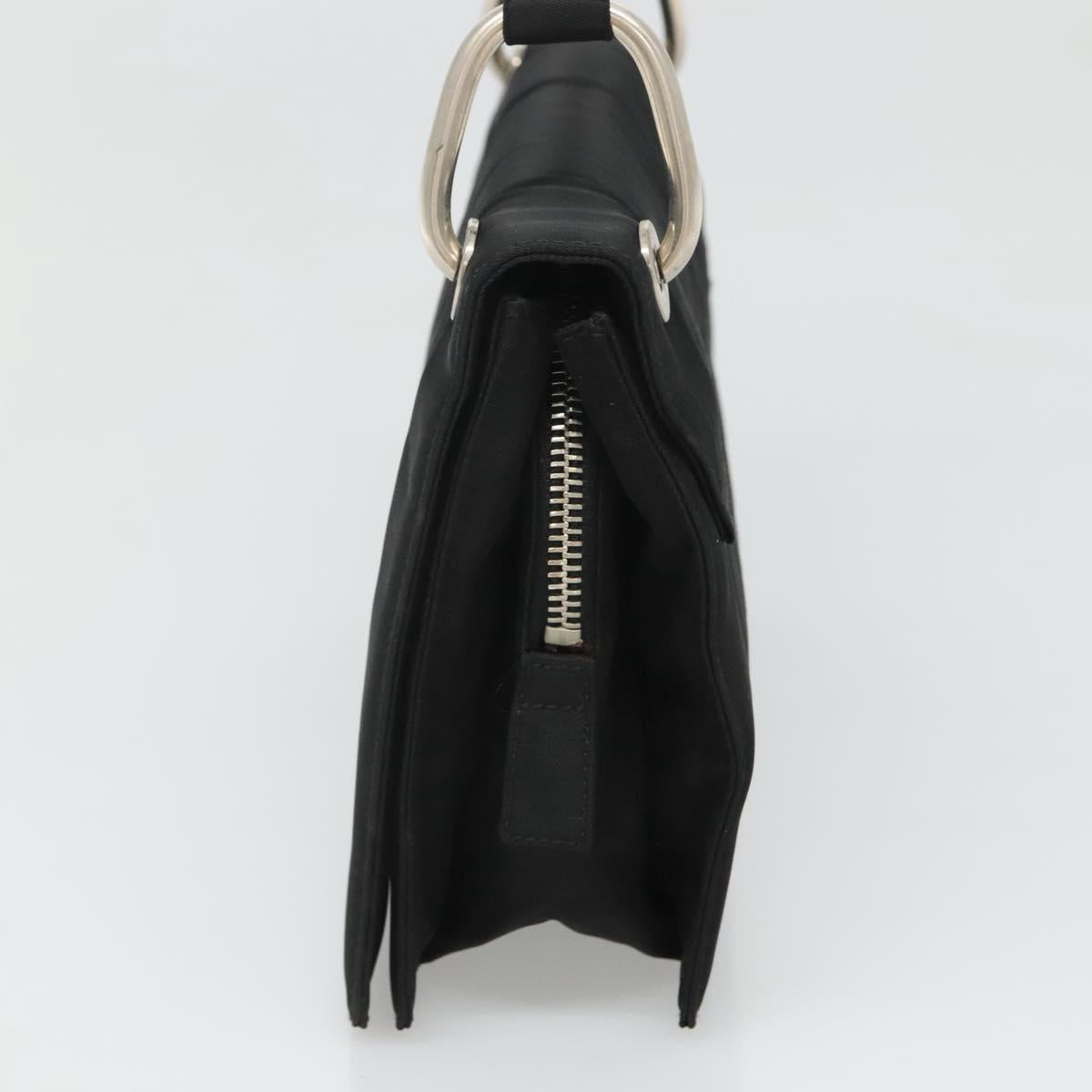 PRADA Shoulder Bag Nylon Black Silver Auth 118177