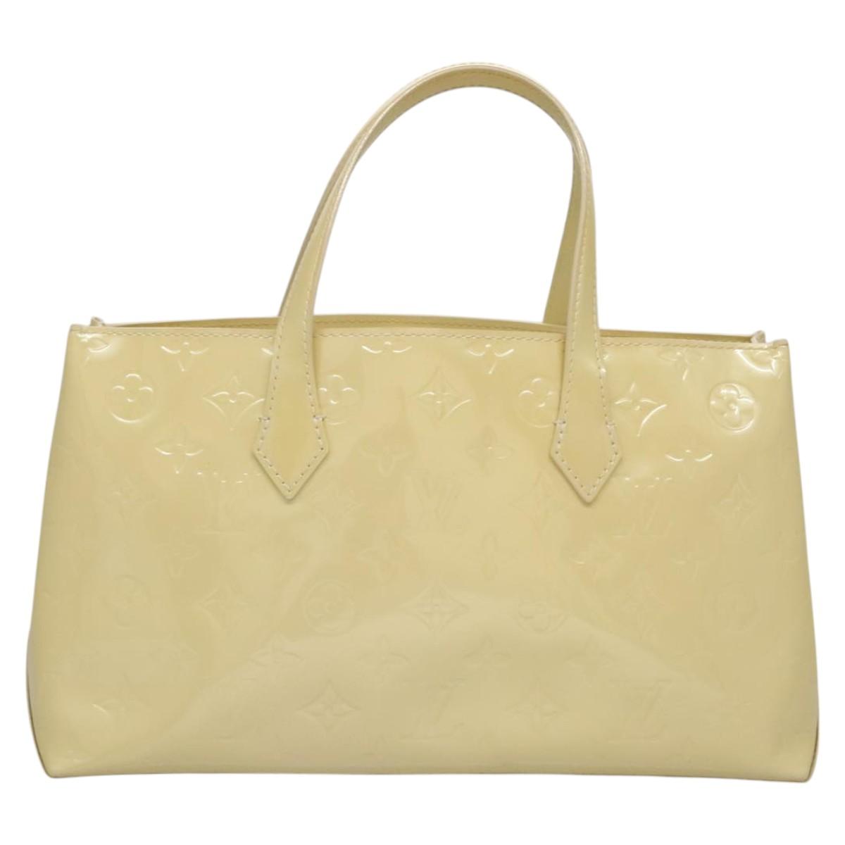 LOUIS VUITTON Monogram Vernis Wilshire PM Hand Bag Broncorail M91452 Auth 118183