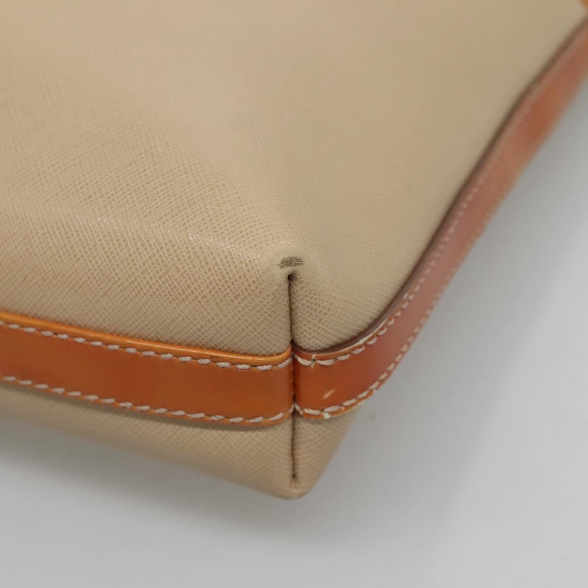 Salvatore Ferragamo Shoulder Bag Leather Beige Silver Auth 118188