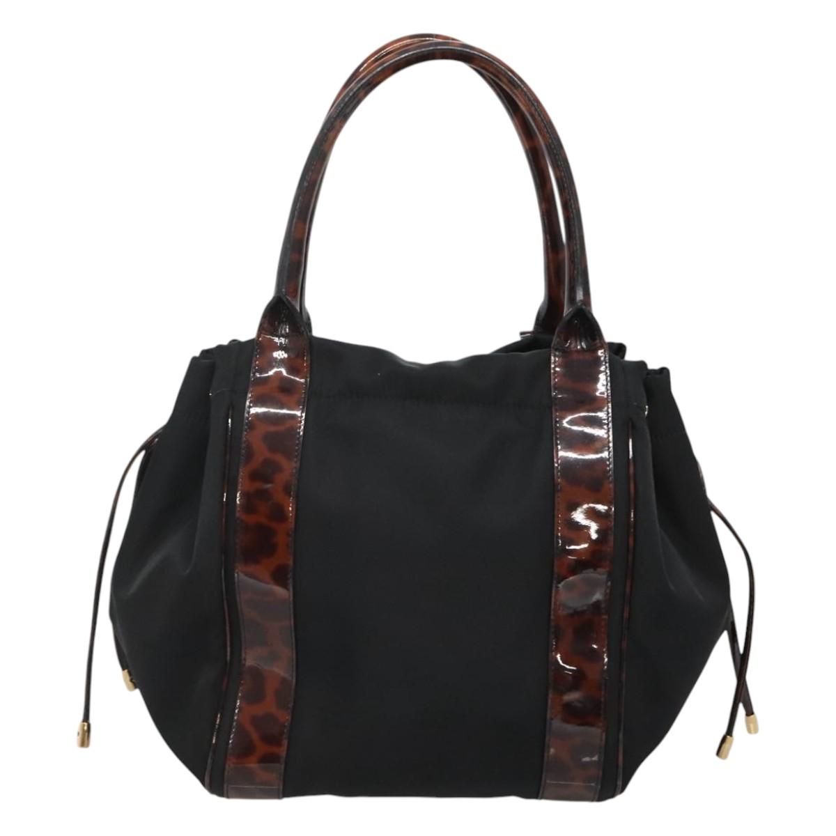 Salvatore Ferragamo Shoulder Bag Nylon Black Gold Auth 118189