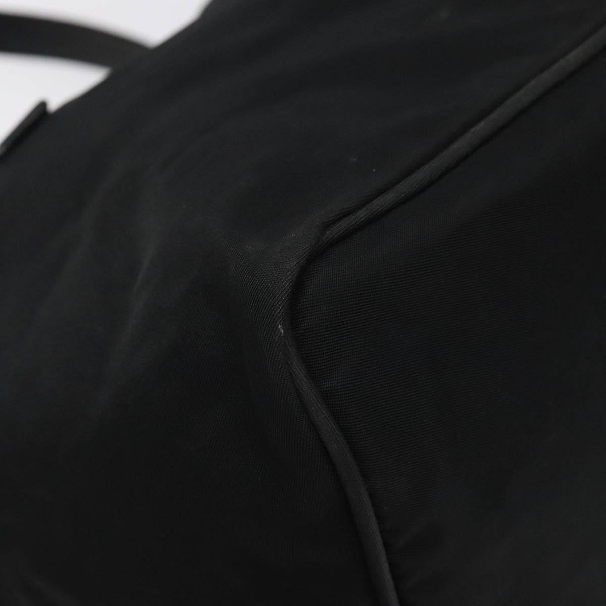 PRADA Hand Bag Nylon Black Silver Auth 118193