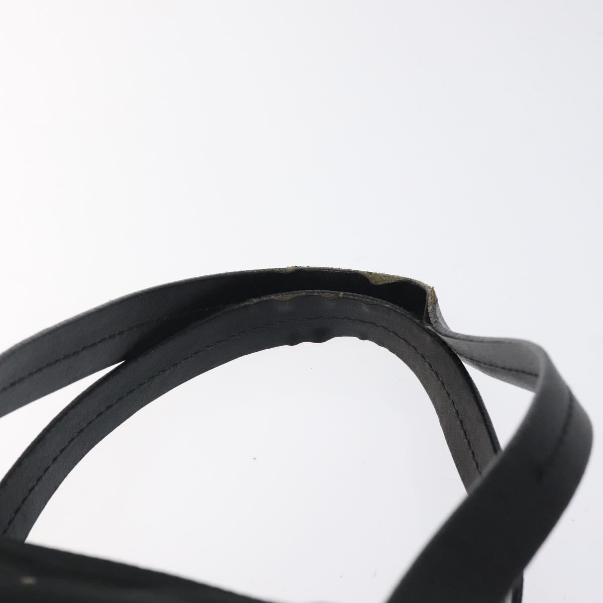 PRADA Hand Bag Nylon Black Silver Auth 118193