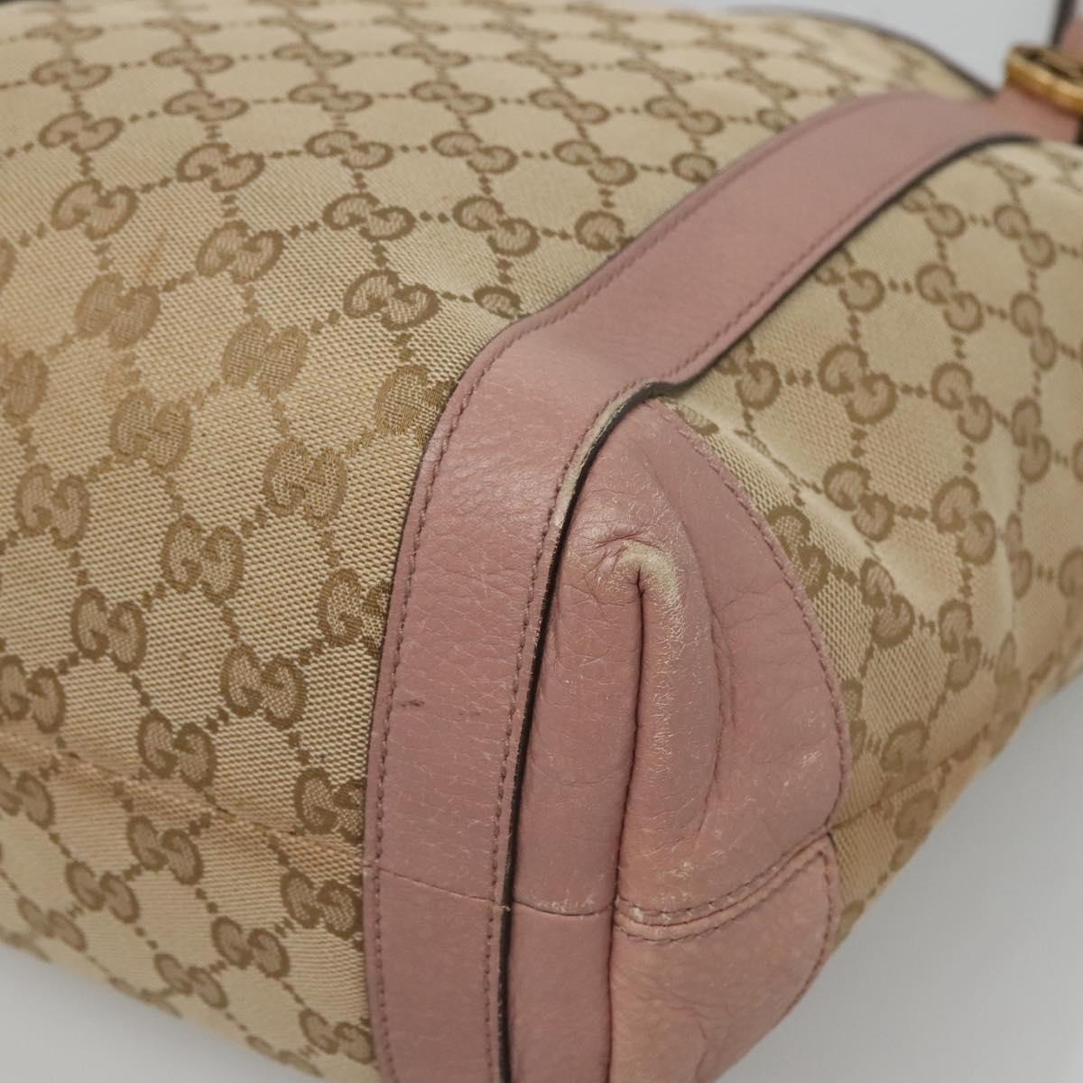 GUCCI GG Canvas Shoulder Bag Beige Gold 342591 Auth 118199