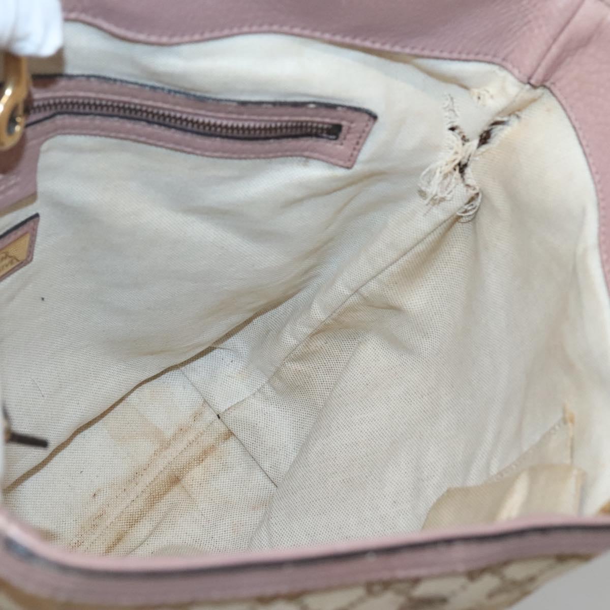 GUCCI GG Canvas Shoulder Bag Beige Gold 342591 Auth 118199