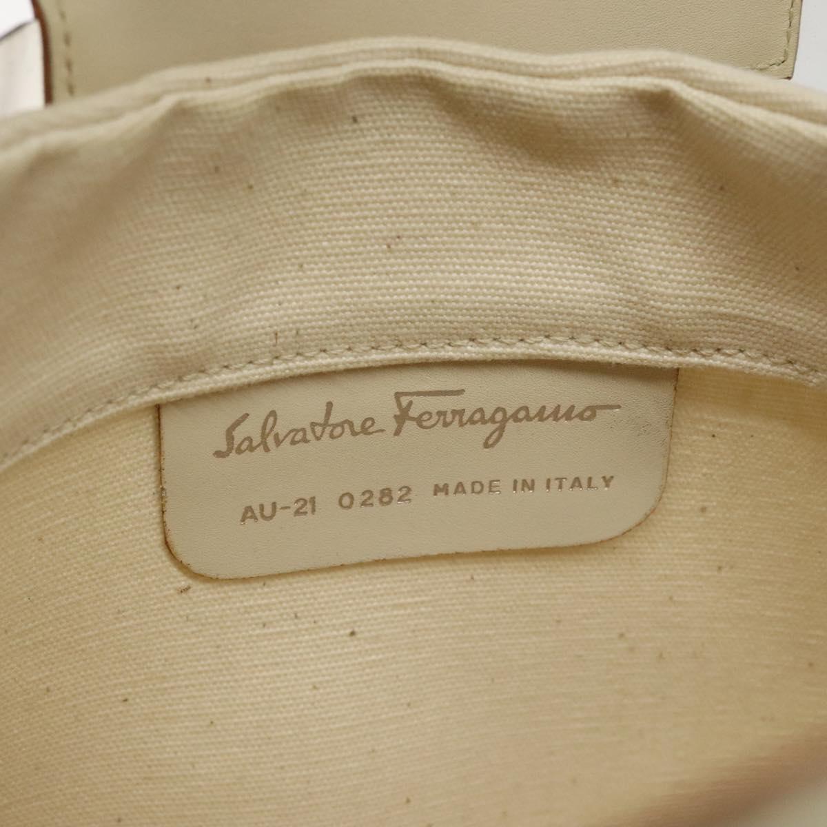 Salvatore Ferragamo Shoulder Bag Vinyl Clear Beige Auth 118213