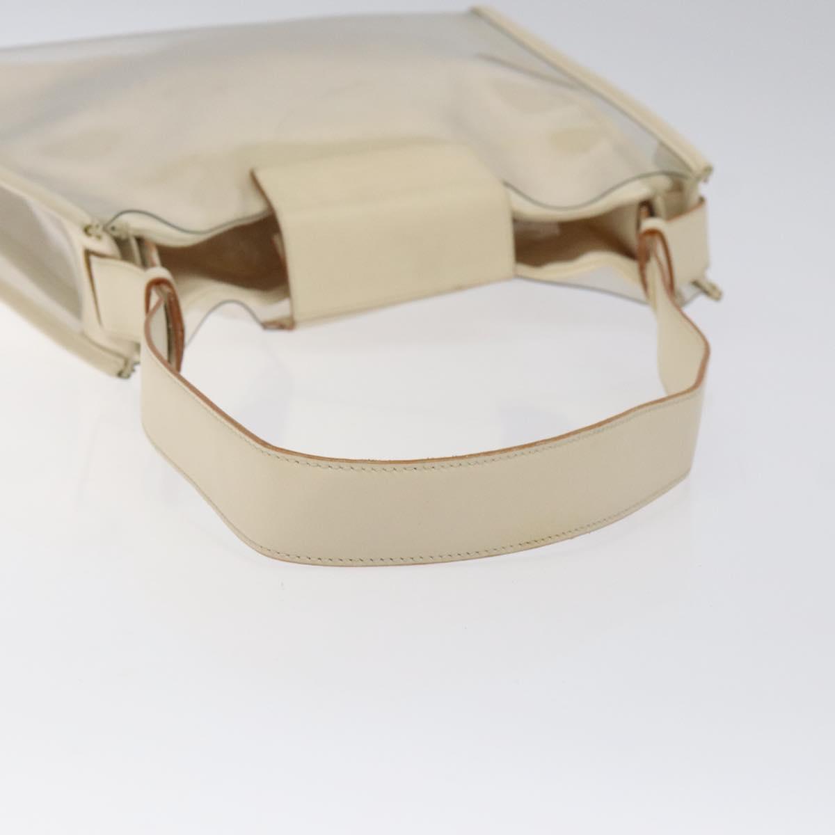 Salvatore Ferragamo Shoulder Bag Vinyl Clear Beige Auth 118213