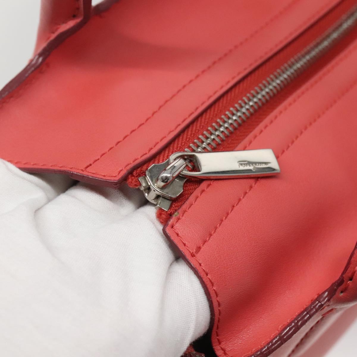 Salvatore Ferragamo Hand Bag Leather 2way Pink Silver Auth 118214