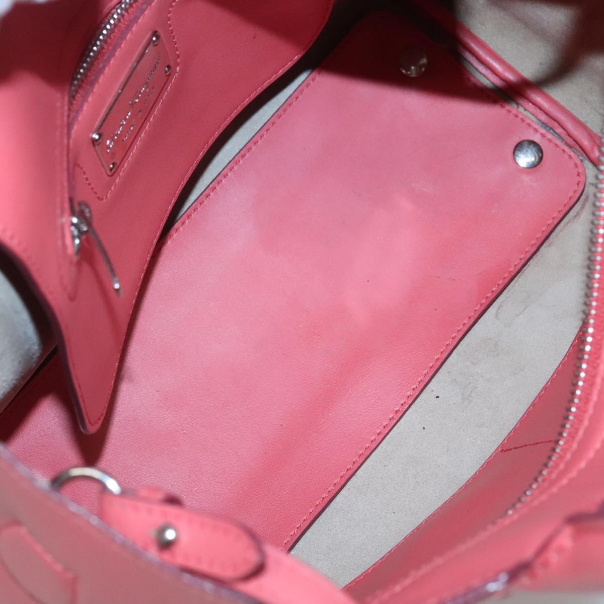 Salvatore Ferragamo Hand Bag Leather 2way Pink Silver Auth 118214