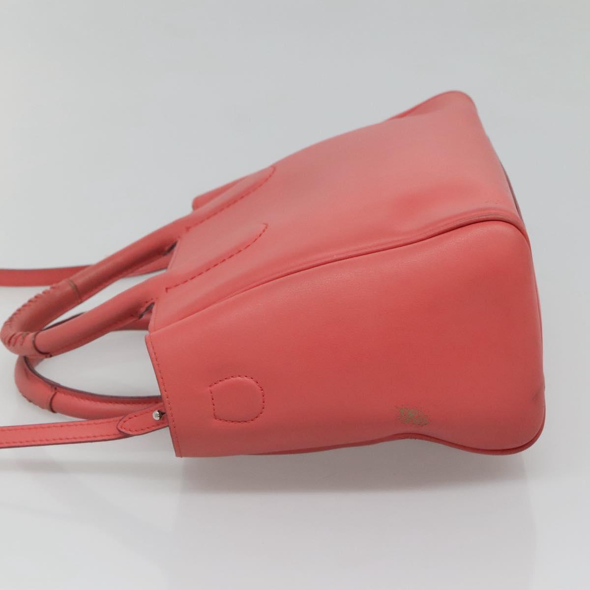 Salvatore Ferragamo Hand Bag Leather 2way Pink Silver Auth 118214