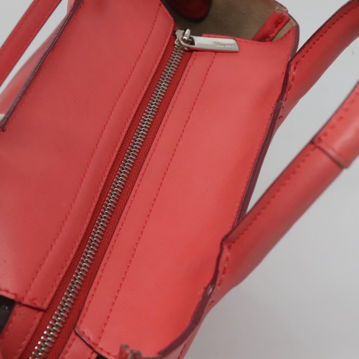 Salvatore Ferragamo Hand Bag Leather 2way Pink Silver Auth 118214