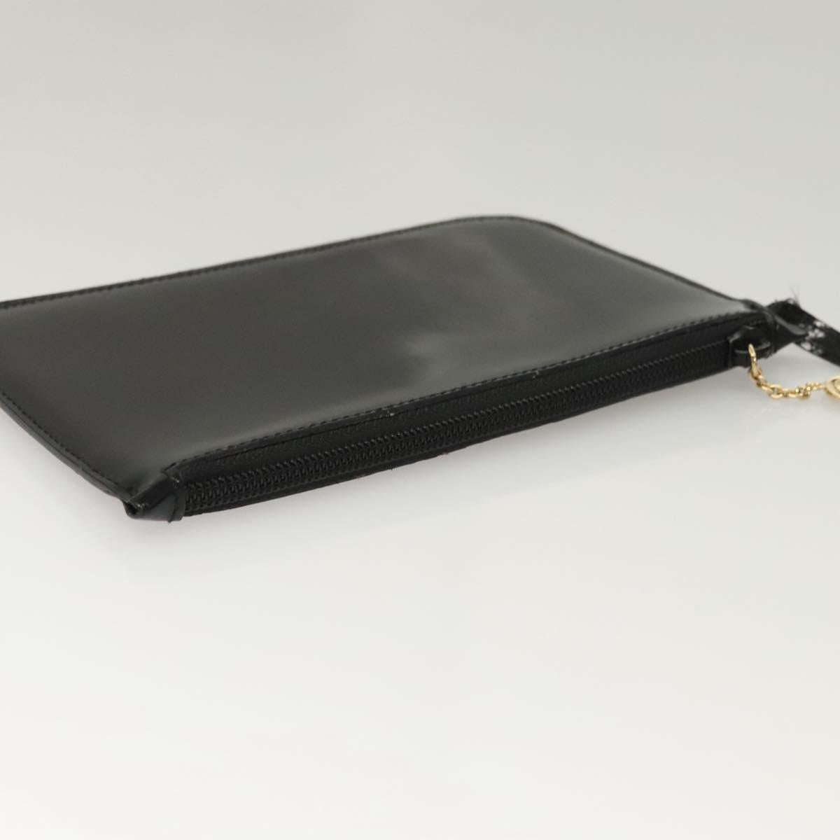 GUCCI Shoulder Bag Enamel Black 000 2058 0559 0 Auth 118218
