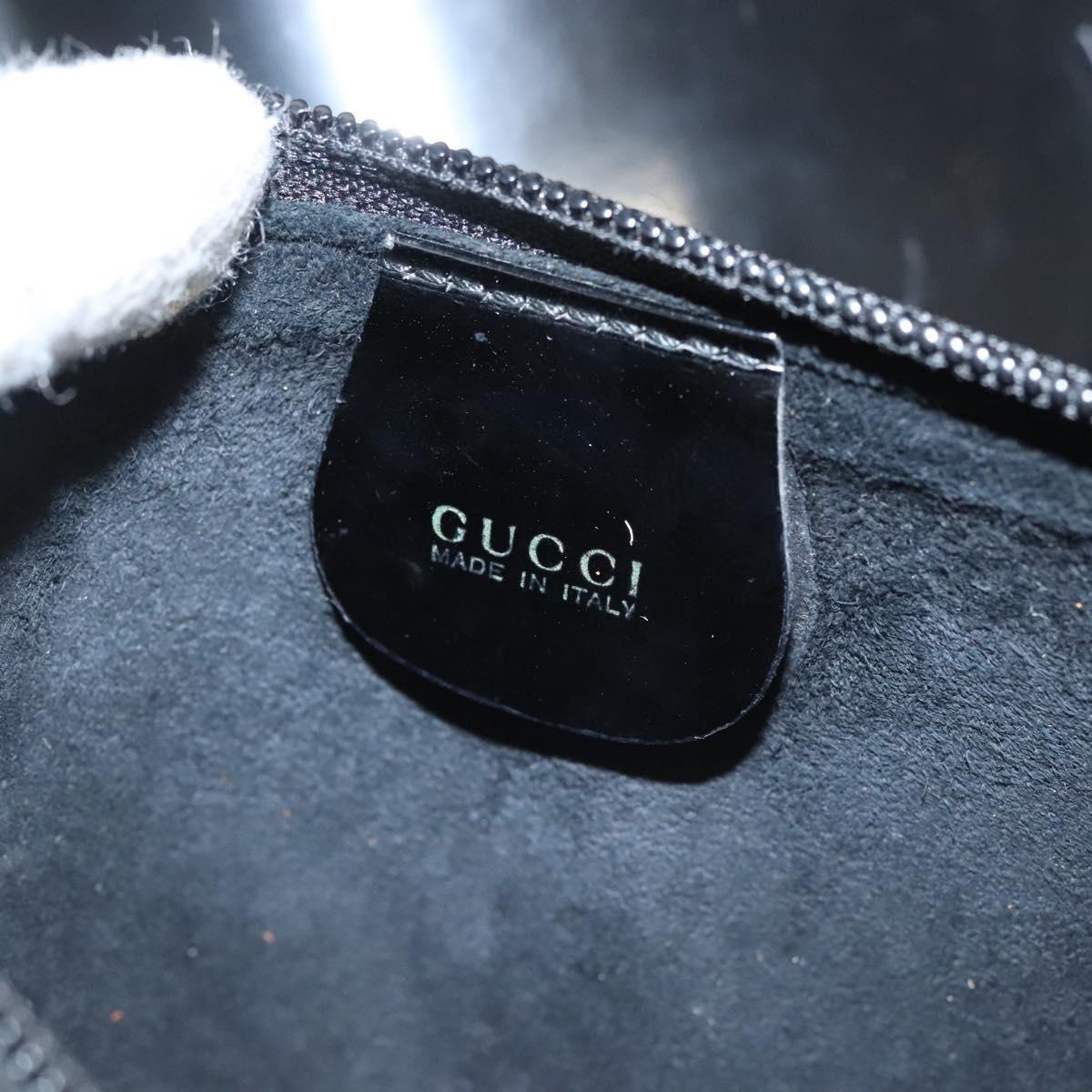 GUCCI Shoulder Bag Enamel Black 000 2058 0559 0 Auth 118218