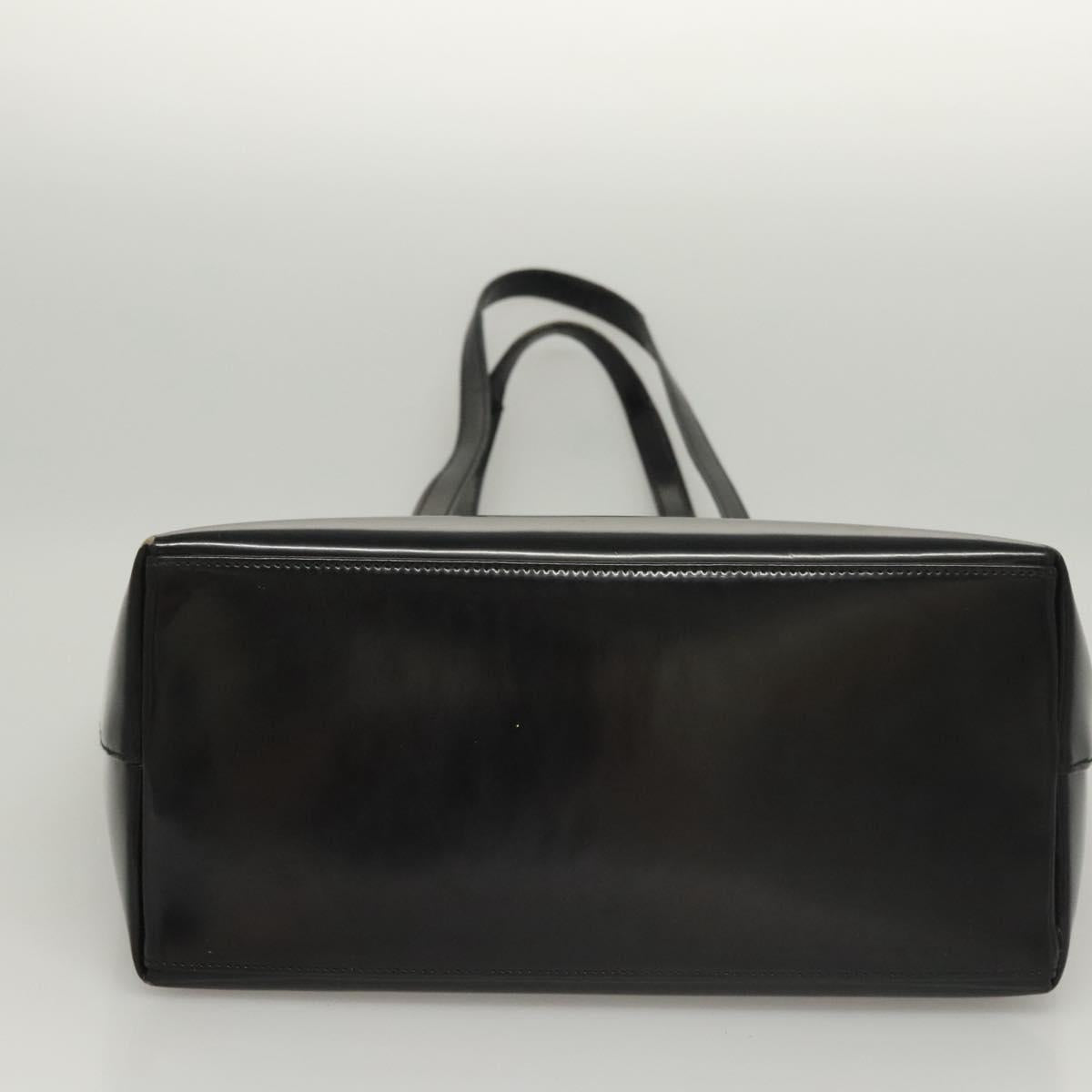 GUCCI Shoulder Bag Enamel Black 000 2058 0559 0 Auth 118218