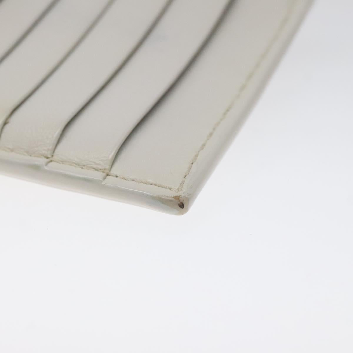 BOTTEGA VENETA MAXI INTRECCIATO Coin Purse Leather White Gold Auth 118221