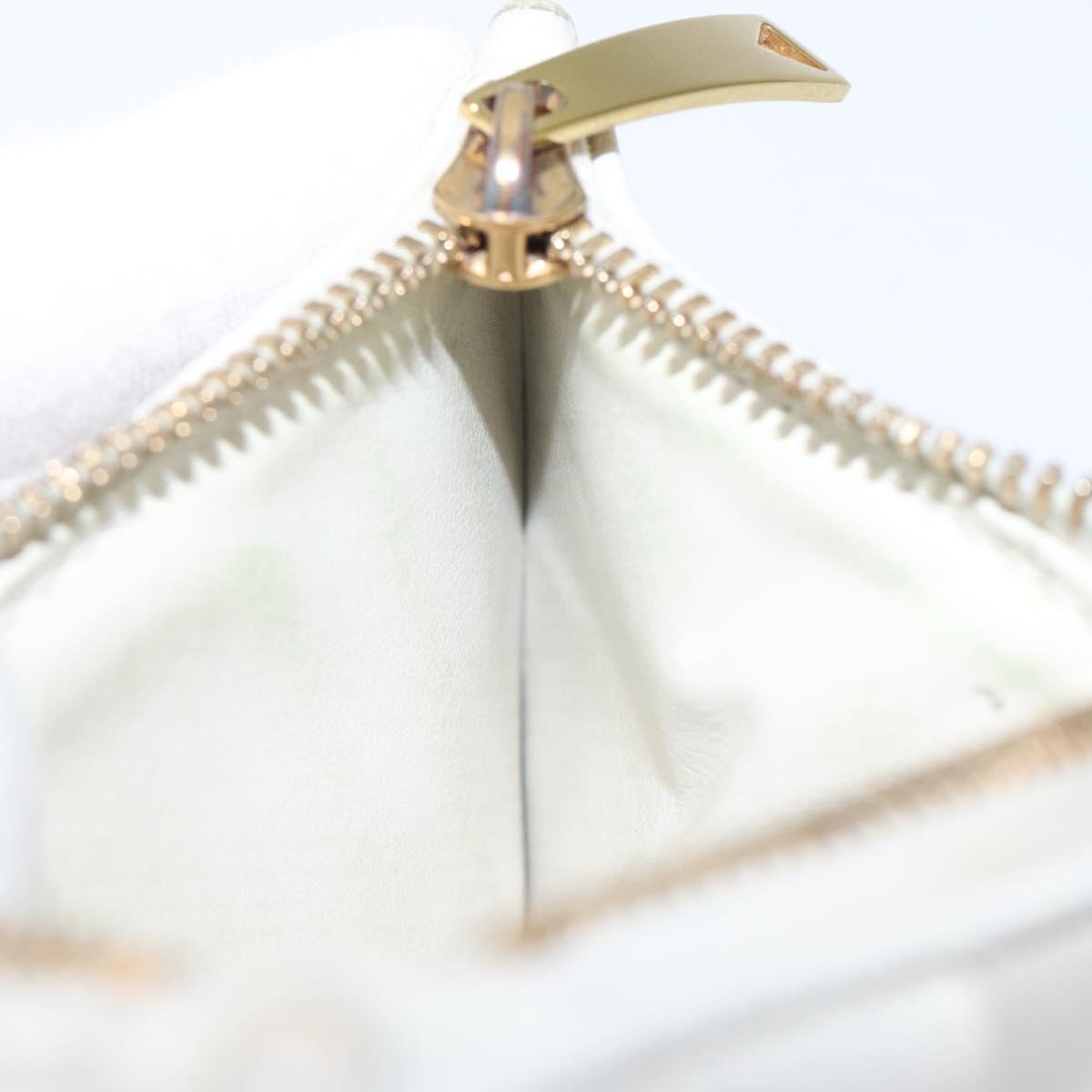 BOTTEGA VENETA MAXI INTRECCIATO Coin Purse Leather White Gold Auth 118221