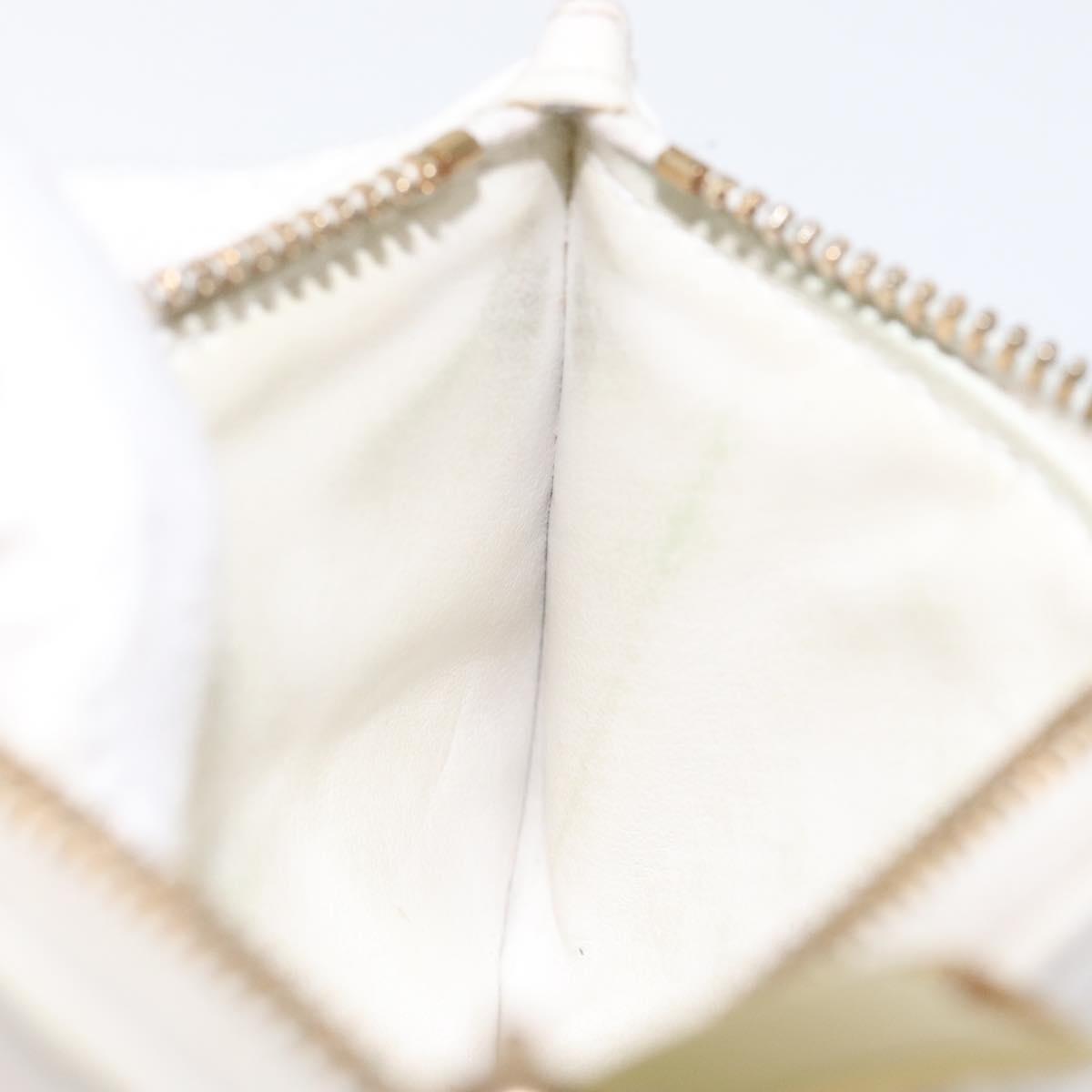 BOTTEGA VENETA MAXI INTRECCIATO Coin Purse Leather White Gold Auth 118221