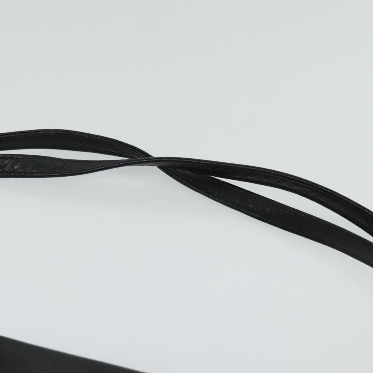 VALENTINO Shoulder Bag Leather Navy Gold Auth 118235