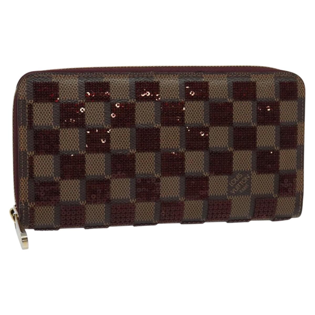 LOUIS VUITTON Damie Payette Zippy Wallet Long Wallet Red N63174 LV Auth 118242A